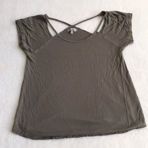 Olive Green Cutout Tee